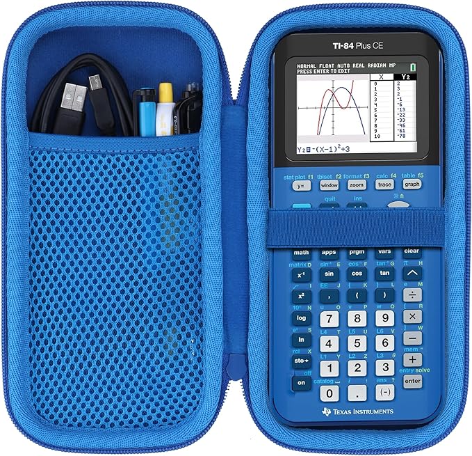 Hard Case Compatible with Texas Instruments TI-84 Plus CE/TI-84 Plus/TI-Nspire CX II CAS/TI-Nspire CX II/TI-83 Plus/TI-89 Titanium/TI-85 / TI-86 Color Graphing Calculator (Blue Case)