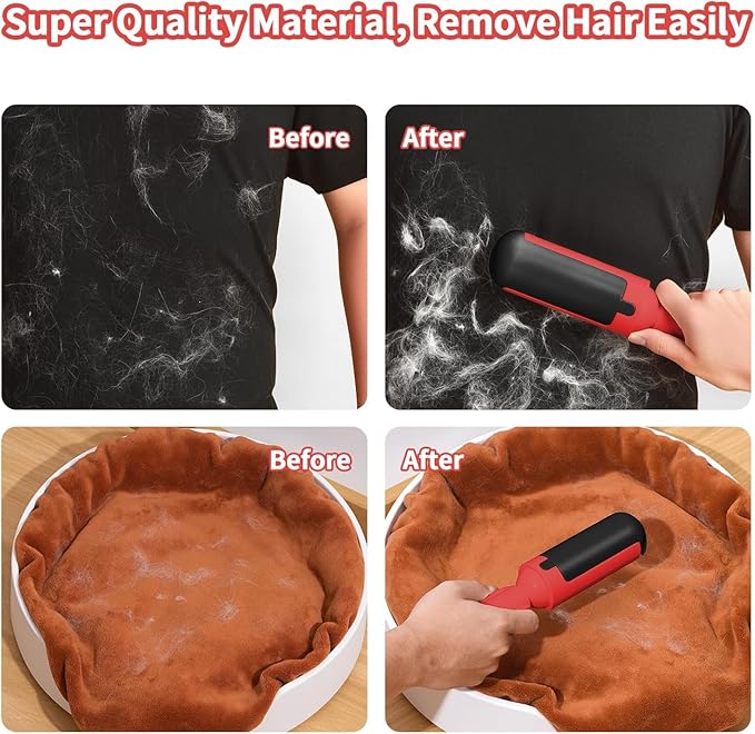 Pet Hair Remover Roller- Pet Hair Removal Tool with Strong Grip for Effortless Cleaning- Pet Hair Roller Lifts Fur from Clothes, Furniture & Car- Keep Your Home Fur-Free with Easy Cat Hair Lint Roller