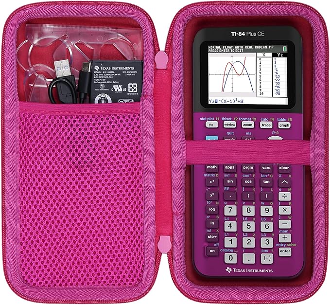 co2CREA Carrying Case for Texas Instruments TI-84 Plus CE Python Enhanced/TI-84/TI-Nspire CX II CAS/TI-Nspire CX II/TI-83 Plus/TI-89 Titanium/TI-85/TI-86 Color Graphing Calculator, Plum Case