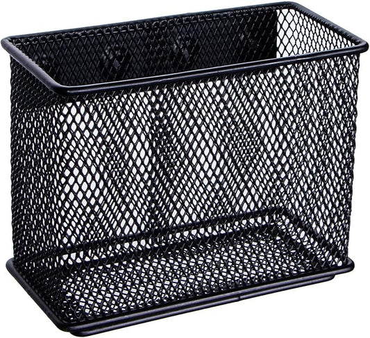 dedoot Minimalist Black Magnetic Pen Holder, 4.7x2.3x3.7inch Strong Mesh Magnetic Holder for Whiteboard Marker, Refrigerator, Locker