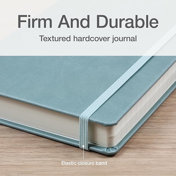 Oxford Journal, Lined Writing Notebook, Writer's Journal, Classic Notebook for School or Office, 320 Pages of Lined Paper, A5 Size, 5.6" x 8.3", Built-in Pen Loop, Light Teal Hardcover (1014494)