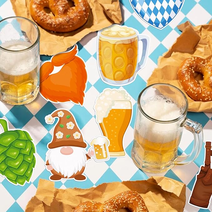 240 Pcs Oktoberfest Sticky Notes 12 Designs Oktoberfest Notebook Colored Sticky Notes Pads Oktoberfest Sticky Note Self Stick Notes Memo Pads for School Office