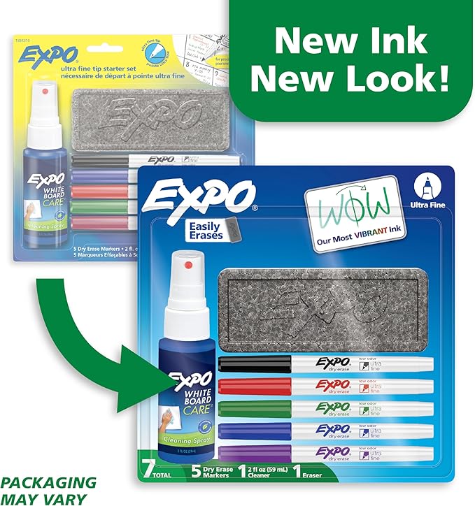 EXPO Low Odor Dry-Erase Marker Set Ultra Fine Tip Assorted Colors 5 Count