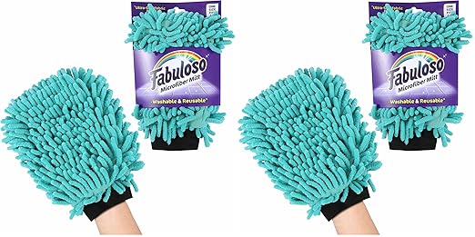 Fabuloso Microfiber Cleaning Mitt, Teal, One Size Fits All | Lint-Free, Scratch-Free Dustless Hand Cloth for Bold and Bright Cleaning Experience
