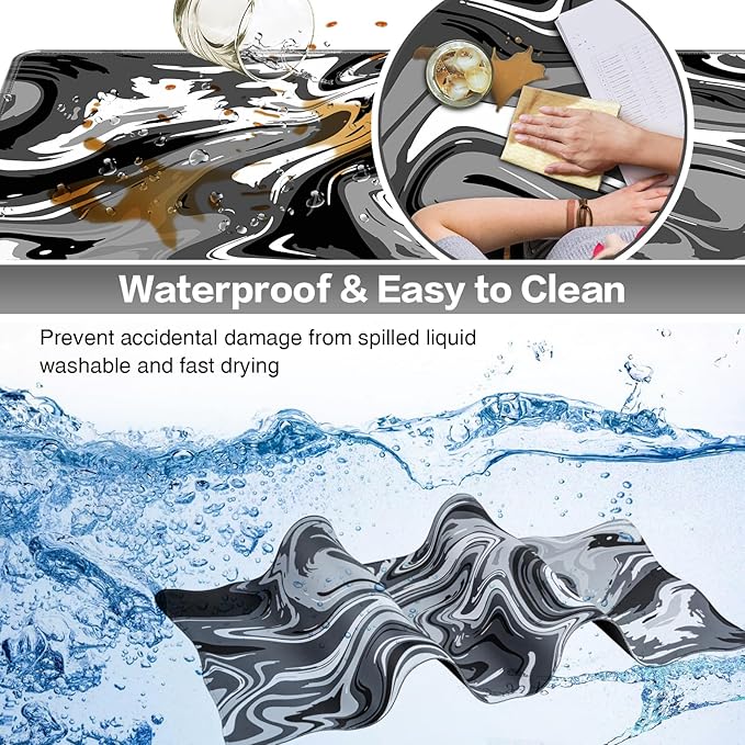 Gaming Mouse Pad, Large Mouse Pad XXL 35.4×15.7in, Extended Computer Keyboard Mouse Mat Desk Pad for Laptop with Stitched Edges, Waterproof Mousepad for Gamer Home&Office Women