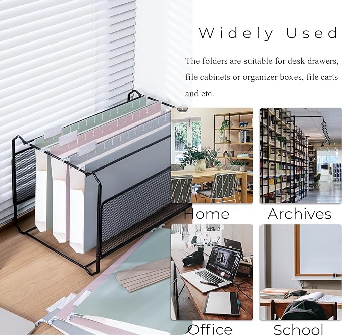 Y YOMA Legal Size - 6 Pack Extra Capacity Hanging File Folders Accordion Decorative Reinforced File Folder Cute Colored Expandable Folder for Office Home with 1/5-Cut Adjustable Tabs, Morandi Color