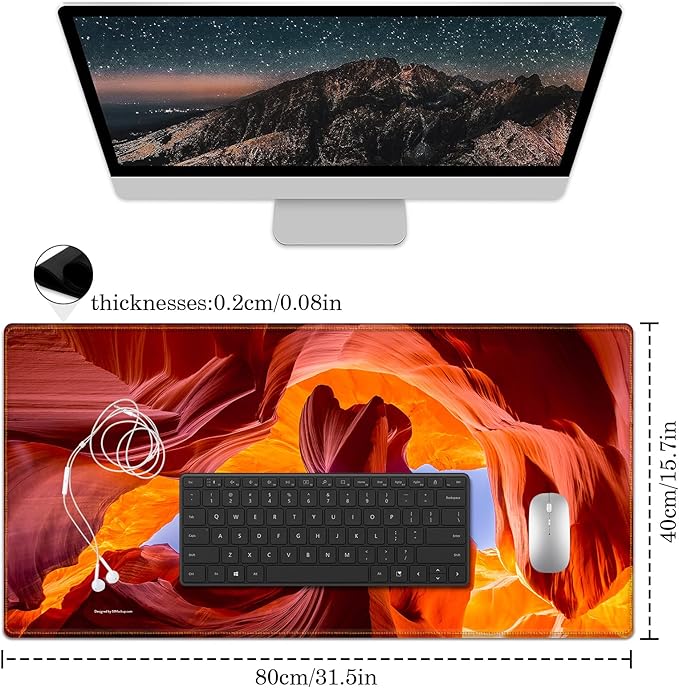 Antelope Valley Desk Pad Protector, Stitched Edges Mouse Pad, Large Office Desk Mat, Non-Slip Desk Blotter, Laptop Desk Pad, Desk Writing Pad for Office and Home (31.5" x 15.7 ")