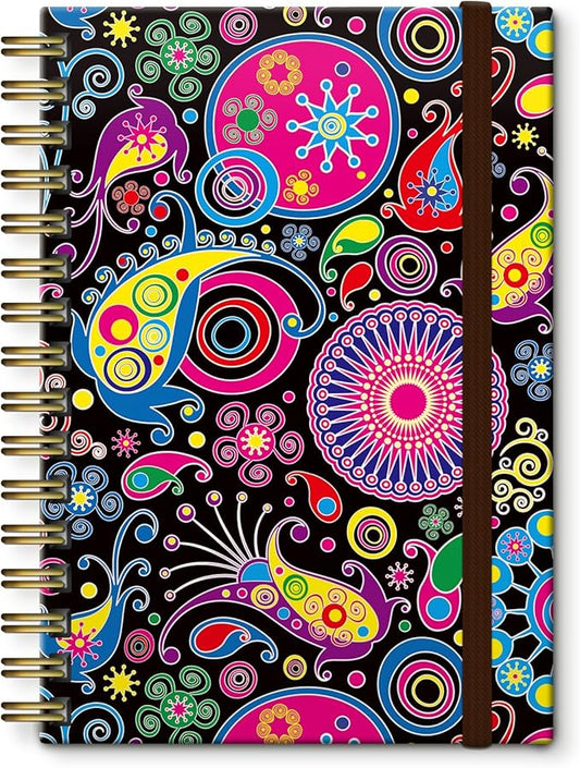 Spiral Journal Notebook,Strong TwinWire Binding with Premium Paper for Girl Women,Cool Funny 120 Pages,100gsm A5 College Ruled NotebookJournal,Perfect for Gifts Nurse Teacher Women(Colorful Flower)