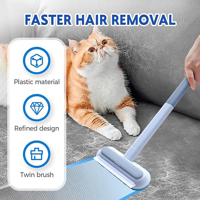 Multifunctional Pet Hair Remover, 2025 4 in 1 Washable Long Handle Cat and Dog Hair Removal Brush,Adjustable Lint Brush for Furniture, Couch, Carpet, Clothes and Laundry (1)