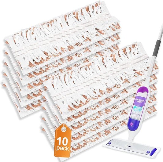 YagoDago Power Mop Pads Compatible with Swiffer Power Mop, Disposable Power Mop Refills, PowerMop Wood Mopping Pad Refills for Floor Cleaning, 10 Count