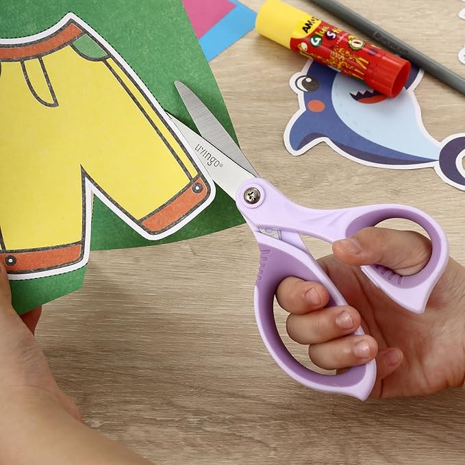 LIVINGO 6” Kids Scissors for School - Pointed Tip Student Scissors for Children Comfortable Grip Craft Cutting Paper, Ages 8-11