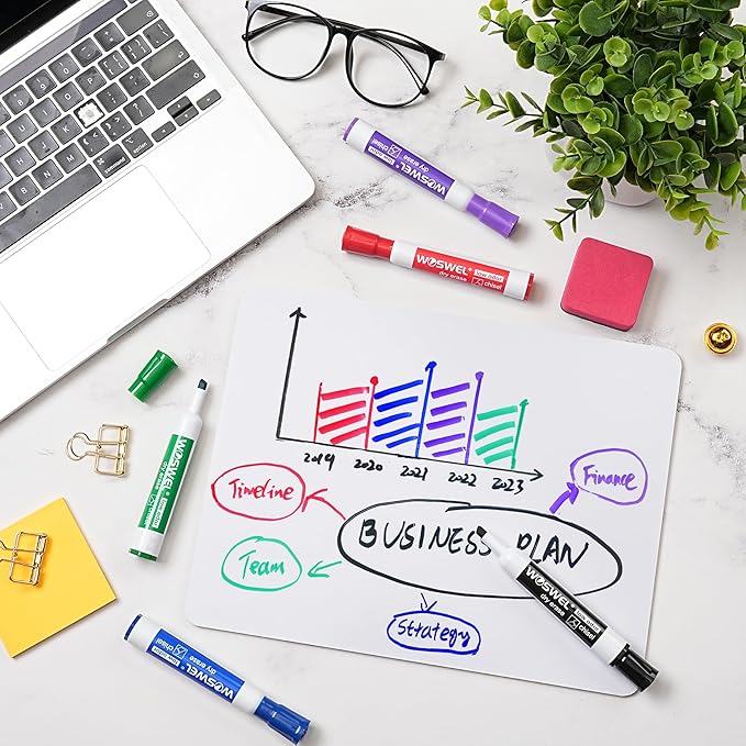 Dry Erase Markers, Chisel Tip Whiteboard Markers, Low Odor Thick Dry Markers, 50 Bulk 5 Assorted Colors (Black/Blue/Red/Green/Purple) for Kids/Teachers, Classroom, Office & Home Use