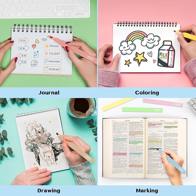 Vitoler 20Pcs Highlighters,Pastel Highlighters Set,Assorted Morandi Color Highlighter, Chisel Tip Bible Highlighter for School Office Supplies