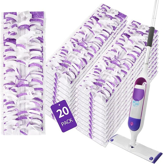 ZHAYAO 20 Pack Disposable Power Mop Pads for Swiffer Power Mop Pads, Compatible with Swiffer Power Mop Refills, Unscented Spray Replacement Floor Cleaning Refills for urface/Hardwood Floor Cleaning