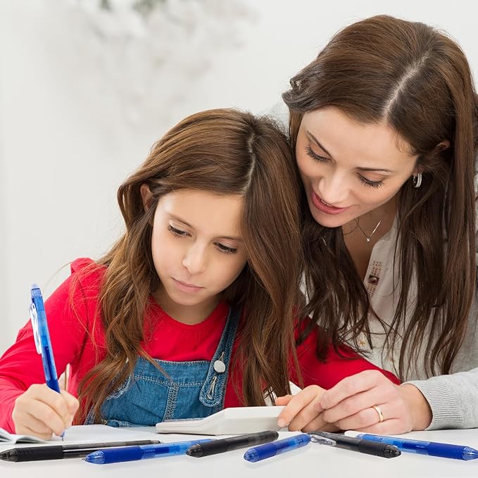 ParKoo Retractable Erasable Gel Pens Clicker, Fine Point 0.7 mm, Make Mistakes Disappear, 20 Pack Black and Blue Pens for Writing, Journaling and Crossword Puzzles