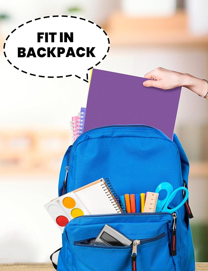 SUNEE Folders with Pockets 3 Hole Punched(50 Pack, Purple), 2 Pocket Folders Fit Letter Size Paper, Paper File Folder for School Office Home Business