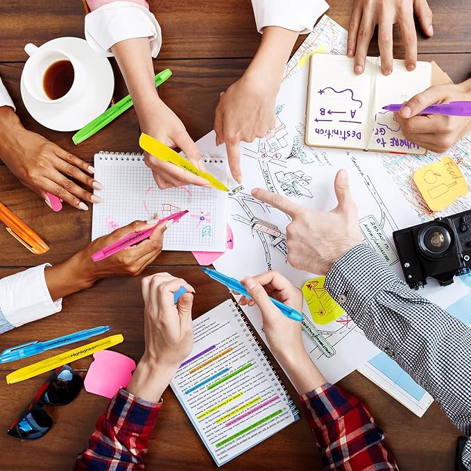 GORWARE 96 Pcs Highlighters, 6 Assorted Colors, Chisel Tip, Non-Toxic Markers for Highlighting at Home, School, or Office – Perfect for Adults & Kids (96)