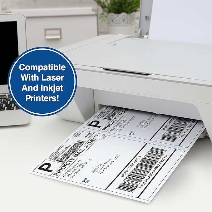 PrintWorks Professional Half Sheet Perforated Paper 8.5” x 11” - Perfect For W-2, 1099, & Statement Use - Made in the USA - 500 Sheets - 24 lb - A5 Paper - Printer Compatible - White (04118)