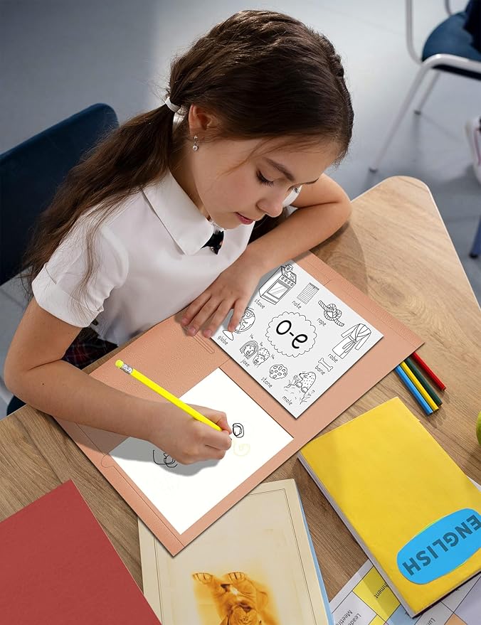 SUNEE Folders with Pockets (25 Pack, Warm Brown), 2 Pocket Folders Fit Letter Size, Paper File Folder for School Office Home Business, Textured Paper