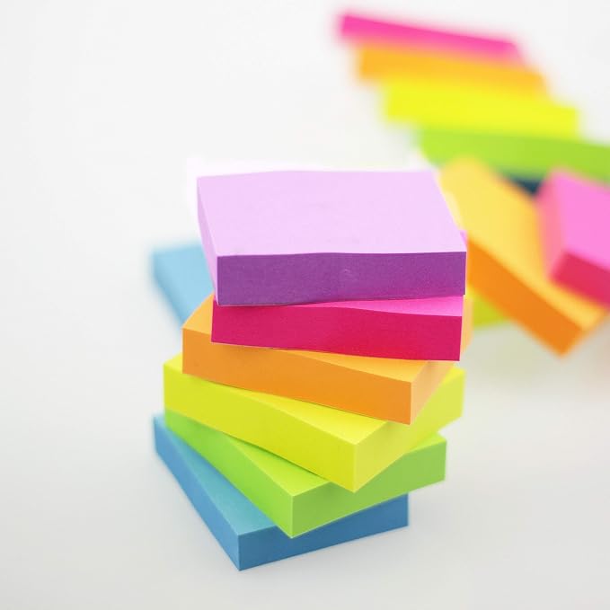 Early Buy Sticky Notes 1.5 x 2 Inch, 36 Pads Bulk, 100 Sheets per Pad - 6 Assorted Bright Colors, Neon Tones