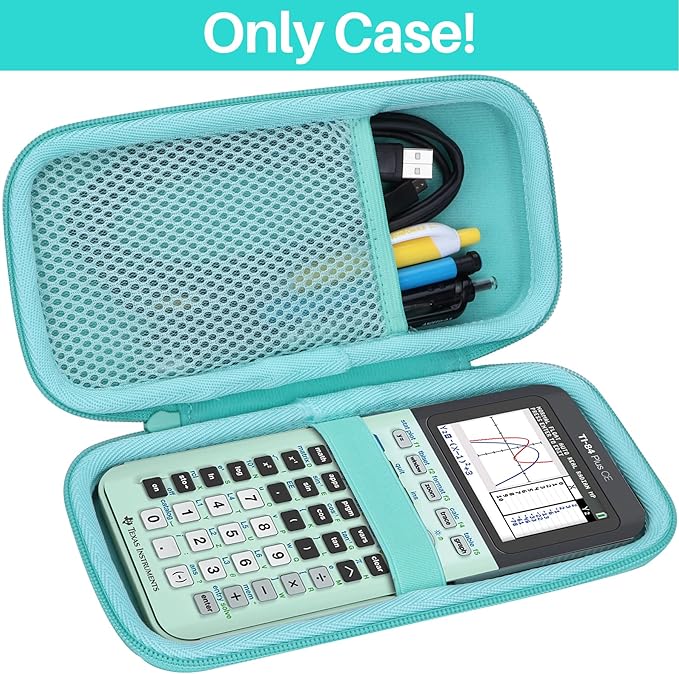 Hard Case Compatible with Texas Instruments TI-84 Plus CE/TI-84 Plus/TI-Nspire CX II CAS/TI-Nspire CX II/TI-83 Plus/TI-89 Titanium/TI-85 / TI-86 Color Graphing Calculator (Mint)