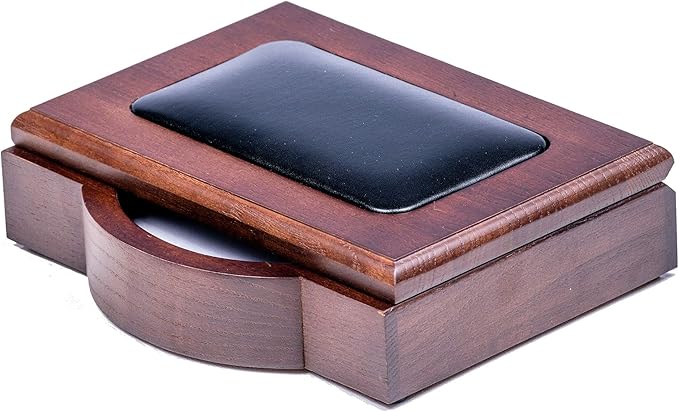 Dacasso Wood & Leather Desk Set - Luxury Leather Desk Pad & Desk Organization Essentials (Walnut and Black, 7 Piece)