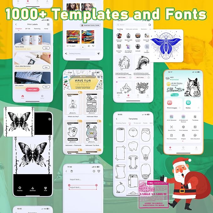 Phomemo Sticker Printer- Mini Sticker Printer Maker Machine, Mini Pocket Printers Instant Print for DIY Creation, Study Notes, Photos, Name Label, Portable Thermal Printers for Kids/Students/Teacher