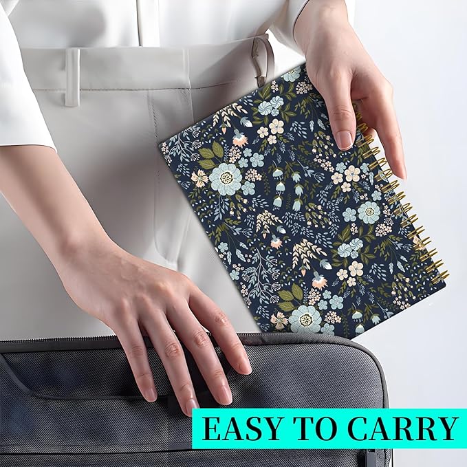 Spiral Notebook Journal for Women Men, A5 Hardcover Journal, 120 Pages Thick Paper, College Ruled Writing Notebook for School, Work & Office 8.3'' × 5.9''(Blue Daisy)