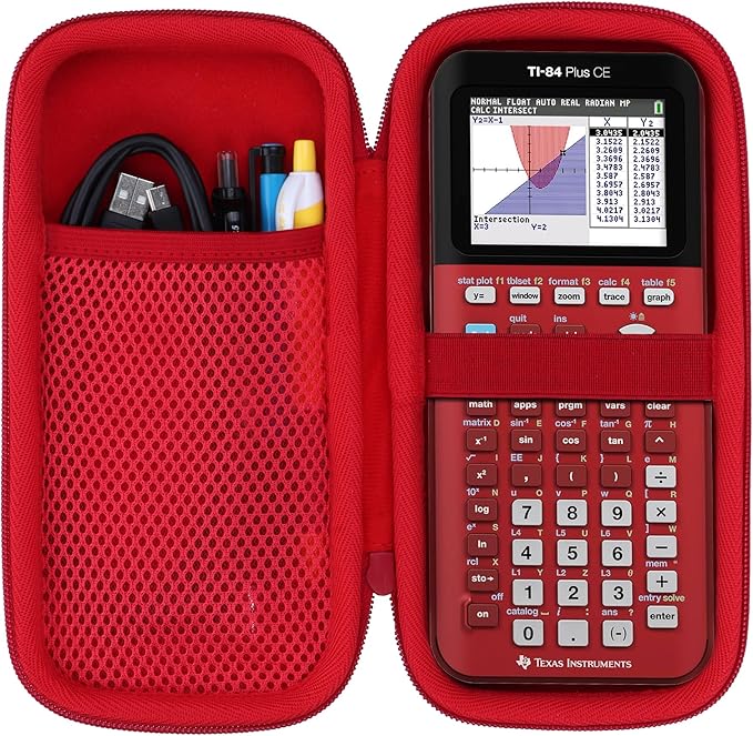 Hard Case Compatible with Texas Instruments TI-84 Plus CE/TI-84 Plus/TI-Nspire CX II CAS/TI-Nspire CX II/TI-83 Plus/TI-89 Titanium/TI-85 / TI-86 Color Graphing Calculator (Radical Red)