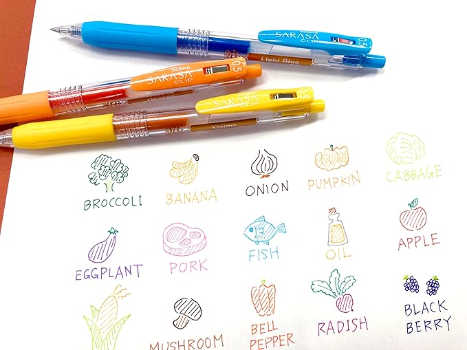 Zebra Pen Sarasa Clip Retractable Gel Pen, Medium Point, 0.7mm, Assorted Ink Colors, 10-Pack (40391)