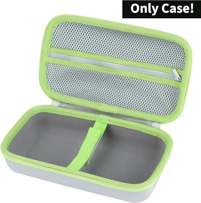 Storage Case Compatible with Brother P-Touch PTH110 / PTH111 Pro / PTE110 Portable Monochrome Label Maker (Gray+Mint Green Zipper Case)