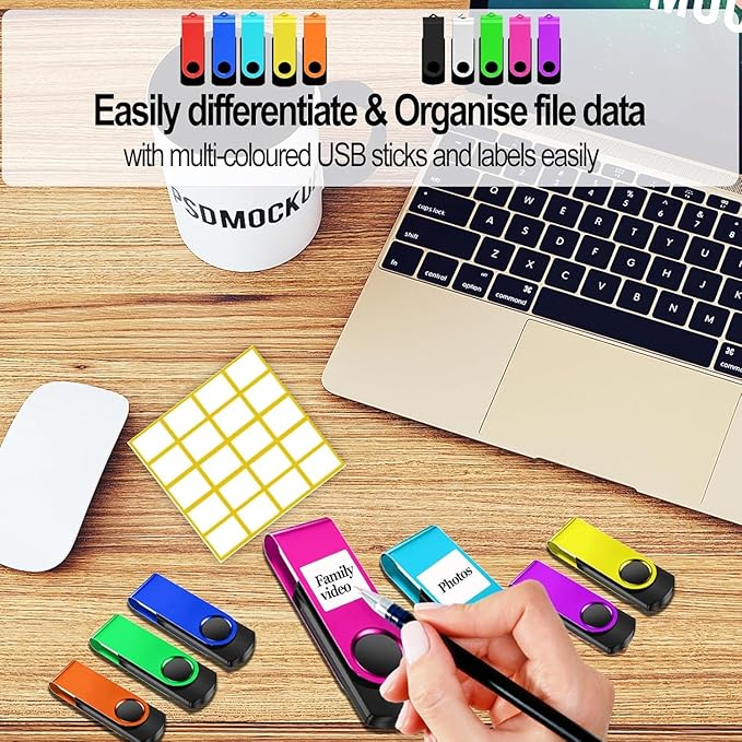 16GB USB Flash Drive 10 Pack 16 GB Thumb Drives TATMOHIK 2.0 USB Drive Bulk 16G Swivel Design Flash Drives Pack with LED Indicator 16 Gig Jump Drives Multipack Zip Drive Memory Stick PenDrive