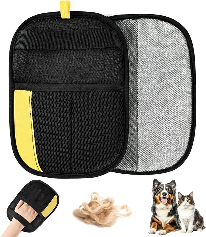 HDLDYDD 2-Pack Pet Hair Removal Glove for Dogs & Cats, Newly Upgraded Electrostatic Pet, Reusable Pet Hair Remover Tool for Clothing, Couch, Carpet, Car Seat