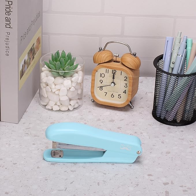 Mr. Pen- Staplers for Desk, 2 Pack With 200 Staples, 20 Sheet Capacity, Blue, Office Stapler Set