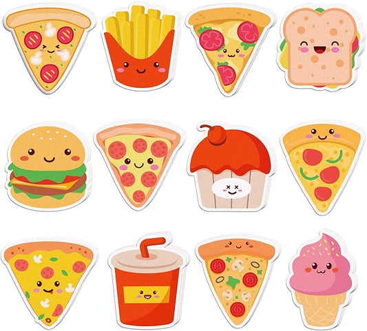 Pizza Sticky Notes, 240 Pages Cute Pizza Self Adhesive Memo Pad Pizzas Sticky Note Self Stick Notes Memo Pads for Home, School, Office -12 Designs