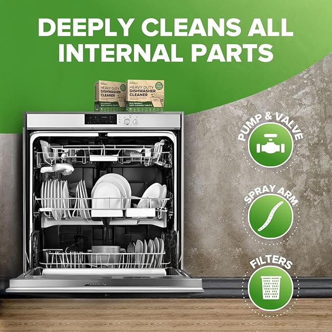 Renuv Dishwasher Cleaner + Coffee Maker Cleaner Bundle - Heavy Duty Kitchen Appliance Deep Cleaning, Descaling, (12 Tablets of each)