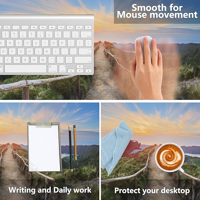 MIOAOSRT Mouse Pad,Mountain Landscape Ponta Delgada Extended Gaming Mouse Pad,Large Non-Slip Rubber Base Mousepad with Stitched Edges,Waterproof Mouse Mat Desk Pad for Office Game Home 35.4x15.75 in