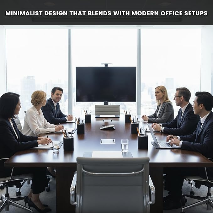 Black Pencil Holder for Desk | 3 Compartments Pencil Cups for Classroom, Home, Office Desks, Meeting Room | Pen Cup Holder for Desks & Decorative Pen Holders for Desk Cute Office Supplies