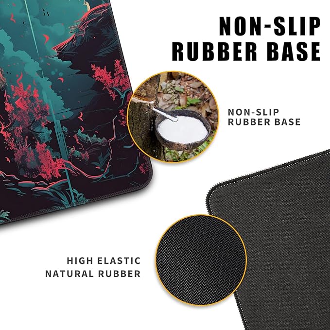 Japanese Desk Mat Riverside Full Moon Desk Pad Psychedelic Mlarge Mouse Pad Dragonfly Gaming Mousepad Extended XL Keyboard Pad 31.5 x 11.8 in Laptop Computer Mouse Keyboard Mat for Office Desk Decor