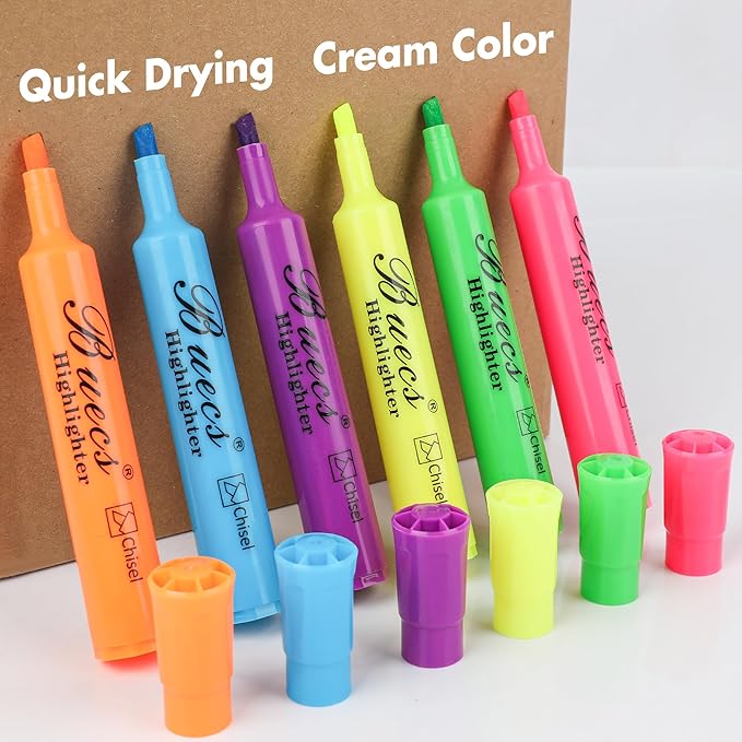 Highlighters Bulk Pack, 96 Count, Assorted Colors, Chisel Tip, suitable for Adults Highlighting Planner Notes, Office School Supplies