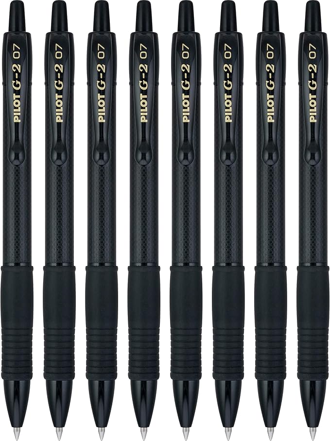 Pilot, G2 Edge Premium Gel Roller Pens, Fine Point 0.7 mm, Gel Pens Black Ink, Pack of 8 Count (Pack of 1) - Ideal for School, Journaling & Office Writing