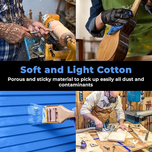 Eshazu Premium Tack Cloth (Pack of 06) – Professional Grade Dust and Particle Remover for Woodworking and Painting – Tack Rags for Surface Cleaning – Silicone & Wax Free, Anti-Static