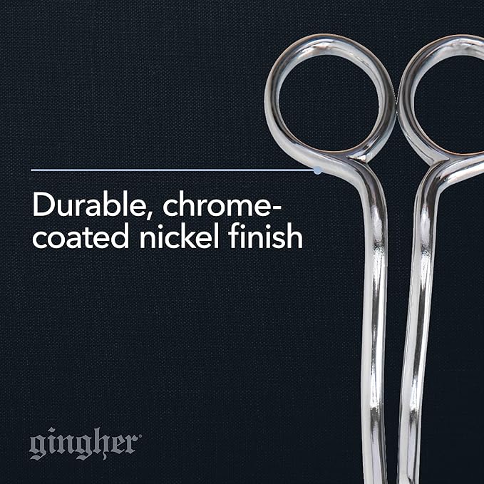 Gingher Double-Curved Embroidery and Appliqu Scissors (6 in.) for Cutting Threads Close to Fabric Sharp and Smooth Cuts