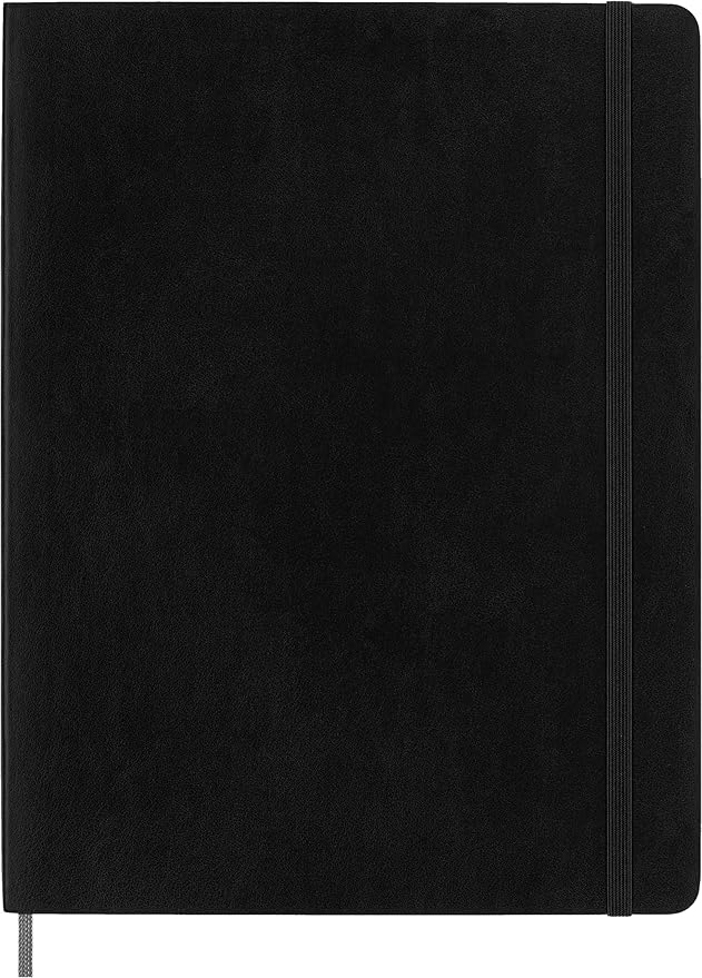 Moleskine Smart Notebook, Extra Large, Plain, Black, Soft Cover (7.5 x 10)