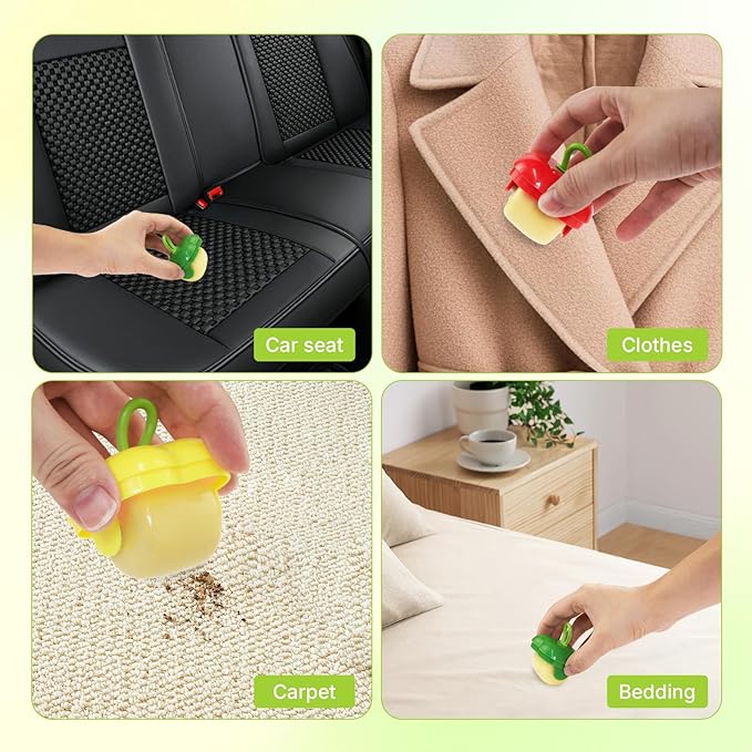 Metchangelife 2 Pcs Protable Mini Lint Rollers, Reusable Washable Lint Rollers for Clothes Car Seats with Protective Cap, Travel Portable Lint Roller - Fits in Wallet, Pet Hair Remover(Red)