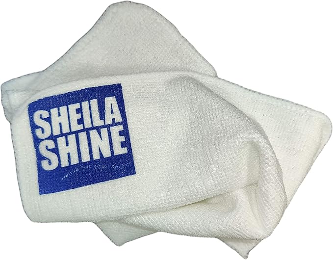 Sheila Shine Stainless Steel Cleaner and Polish with Microfiber Cleaning Cloth, Removes Grease, Fingerprints, Streaks, Household Kitchen Cleaner Spray for Stainless Steel & Appliances-1Qt. Can & Cloth