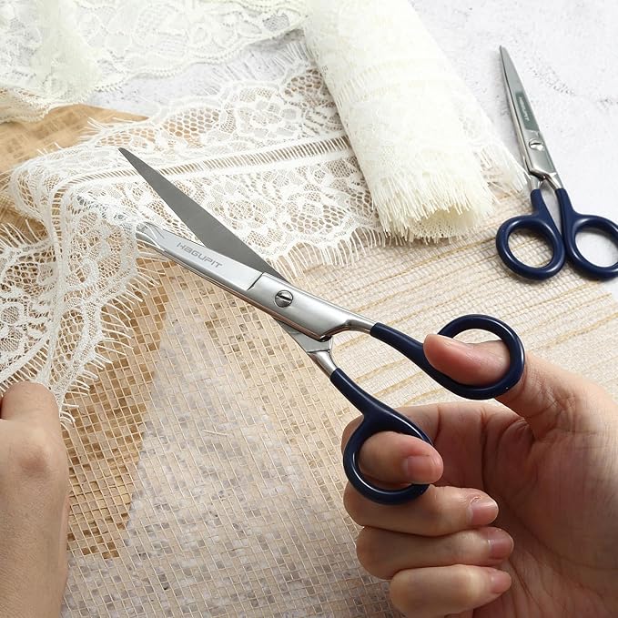 Sharp Precision Embroidery Scissors - 7" Professional Stainless Steel Pointed Tip Detail Thread Shears for Home Office Dressmakers Stitchwork Needlework DIY Crafting Fabric Sewing General Use