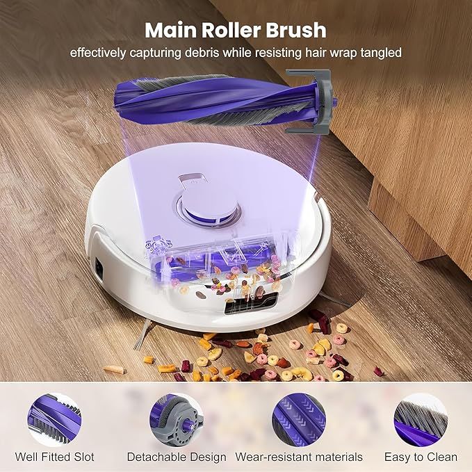 BTRSOLUS 20 Pcs Accessories kit for Narwal Freo Z10 Ultra/Narwal Freo Z10 Robot Vacuum Cleaner, 1 Main Roller Brush, 6 Dust Bags, 4 Hepa Filters, 4 Mop Pads, 4 Side Brushes, 1 Clean Tool