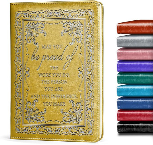 LBWCER Yellow Notebook,Journal for Men,Thank You gift May you be proud of the work you do, Lined Journal,Teacher Social Worker Notebook,Travel Journal (May yellow)