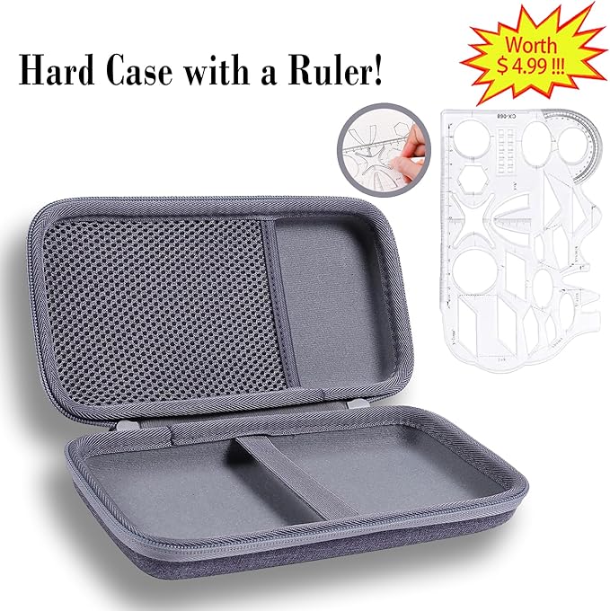 co2CREA Carrying Case for Texas Instruments TI-84 Plus CE Python Enhanced/TI-84/TI-Nspire CX II CAS/TI-Nspire CX II/TI-83 Plus/TI-89 Titanium/TI-85/TI-86 Color Graphing Calculator, Gray Case